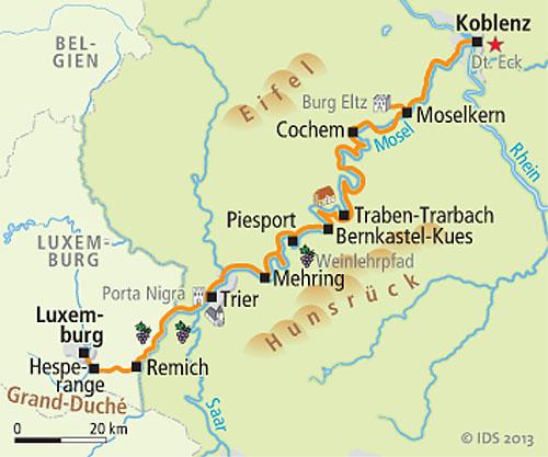 1. Tag Luxemburg Anreise Individuelle Anreise nach Luxemburg, dem Startpunkt eines erlebnis- und abwechslungsreichen Radurlaubes.