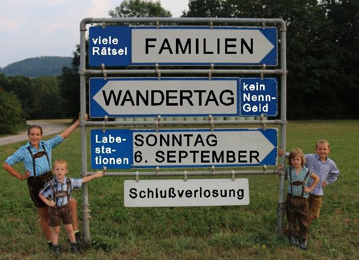 15. Familienwandertag Der Familienwandertag der ÖVP Hainfeld findet heuer wieder am Sonntag vor Schulbeginn, dem 6. September statt.