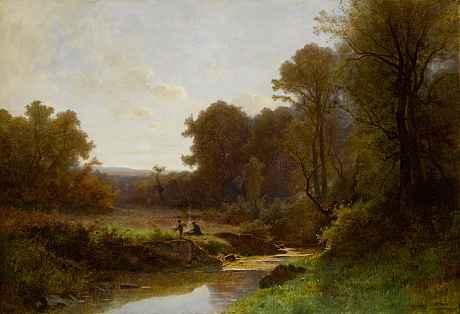 1273 1273* GUSTAVEEUGÈNE CASTAN Genf 1823-1892 Crozant Bewaldete Landschaft mit Flusslauf Unten