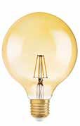LED-LAMPEN MIT KLASSISCHEN KOLBENFORMEN OSRAM LED VINTAGE EDITION 1906 Sofort 100 % Licht, keine Aufwärmzeit Einfacher von Standardglühlampen Lange Lebensdauer von bis zu 1 000 Std.