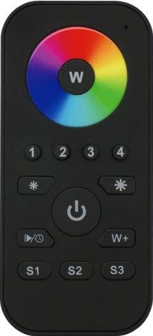 2 Eigenschaften RGBW Touch Funk Fernbedienung Mit der RGB Touch Funk Fernbedienung können sie bis zu 30 Empfänger in einem Umkreis bis ca. 30m Freifeld gleichzeitig oder einzeln ansteuern.