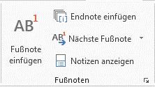 Fuss- und Endnoten Übung Erfassen Sie folgende Fussnoten: Seite 6 für das Wort euphemistisch: beschönigend Seite 7 für das Wort WEARABLES: Körpernaher Computer Seite 9 für das Wort PDF/A: