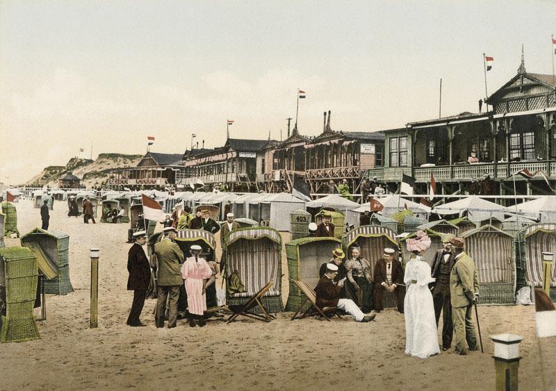 Beispiel Kulturgeschichte Strand von Westerland/Sylt, um 1900 Coll.