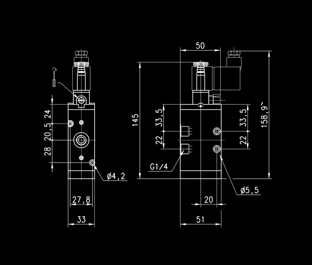 Funktion Durchfluss (Nl/min) Betriebsdruck (bar) Schaltzeichen 468-011- 5/3 CC 600 10 EV8 478-011- 5/3