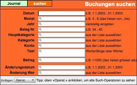 Sie können nach allen vorhandenen Feldern suchen und so auch ganz exotische Auswahlen treffen.