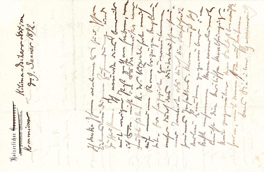 40 DEUTSCH-OSTAFRIKA 11567A+ Eigenhändiger Brief Dr.Carl Peters: "Kaiserlicher Gouverneur von Deutsch-Ostafrika" (hs.