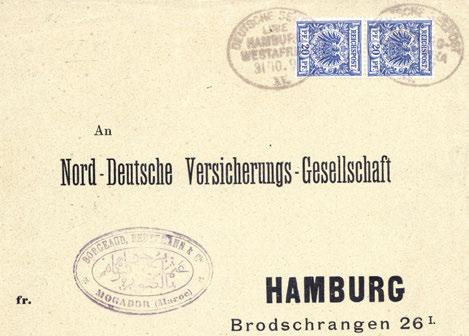 Provinsky BPP. DR P25 6 1000,- 11514+ Seepost-Vorläuferbrief mit senkr. Paar 20 Pfg. nach Hamburg, li.