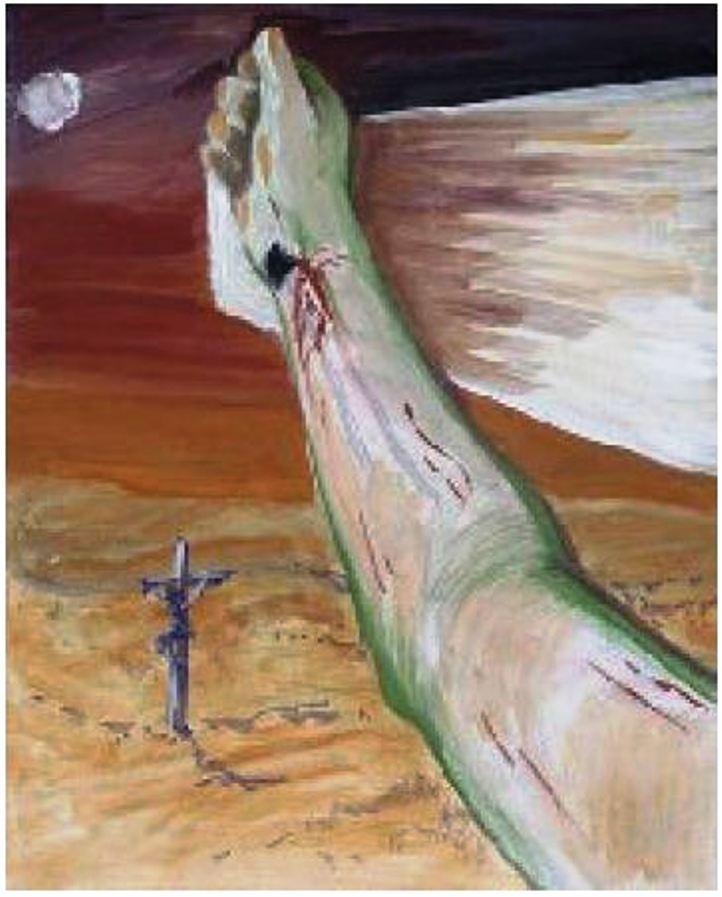 Bild 11 Auch zeitgenössische Maler zeigen die Peinigung am Kreuz. Und mit der Peinigung die äußere und die innere Wüste.