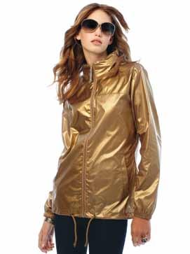 Verstauen (K-Way -System) in Tasche mit 2-Wege-Reißverschluss BCJW811 Jacket Sirocco Metallic / Women 100% Taffeta -Nylon XS, Metallic Gold Metallic Silver B&C --Windjacke --Femininer