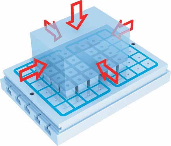 Überzeugend dabei: Ohne Aufwand auf allen gängigen Fräs und Bearbeitungszentren einsetzbar. Sechs entscheidende Vorteile: Herköliche Spannung: Werkstückverformung durch seitliche Spannkräfte 1.
