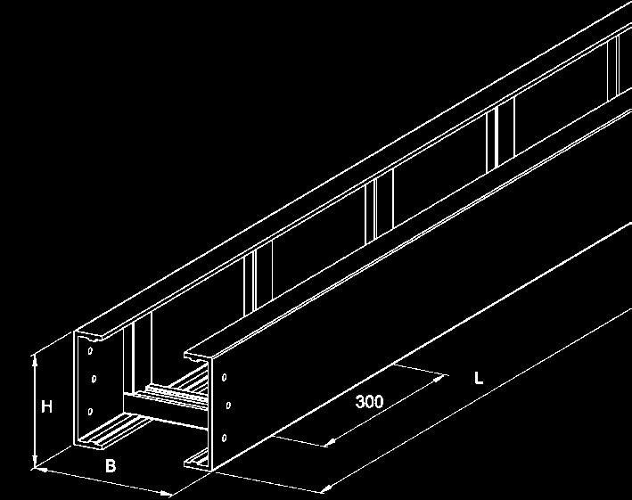 900 7032 150 900 6 zur horizontalen und vertikalen Verlegung (Steigetrasse) Die Kabelleiter hat den Vorteil, dass die Sprosse mit einer metallfreien patentierten Klebefestigung befestigt wird und
