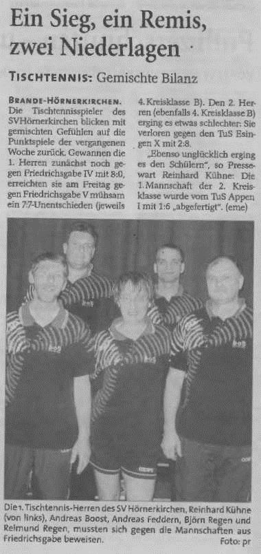 Tischtennis Eine Ära geht zu Ende Mister Tischtennis übergibt den Spartenvorsitz Wir veröffentlichten Artikel in der örtlichen Presse, vorwiegend in der Barmstedter Zeitung, wobei wir meistens die