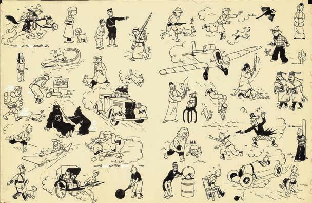 foncé Tusche, Titelseiten der von 1937 bis 1958 herausgegebenen Comic-Alben Tim und
