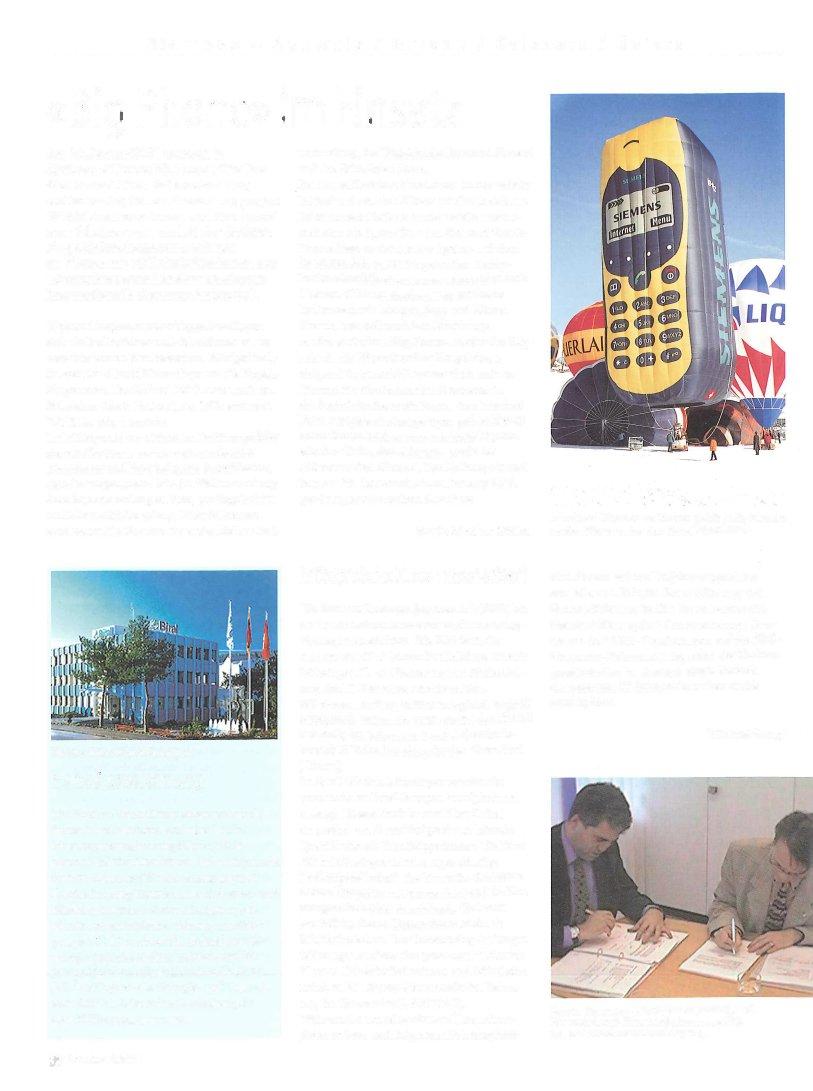 Siemens - Schweiz / Suisse / Svizzera / Svizra «Big Phone» im Einsatz Am20.Januar2001 wurden in Château-d'Œx die 23. Heissluftballon- Wochen eröffnet.