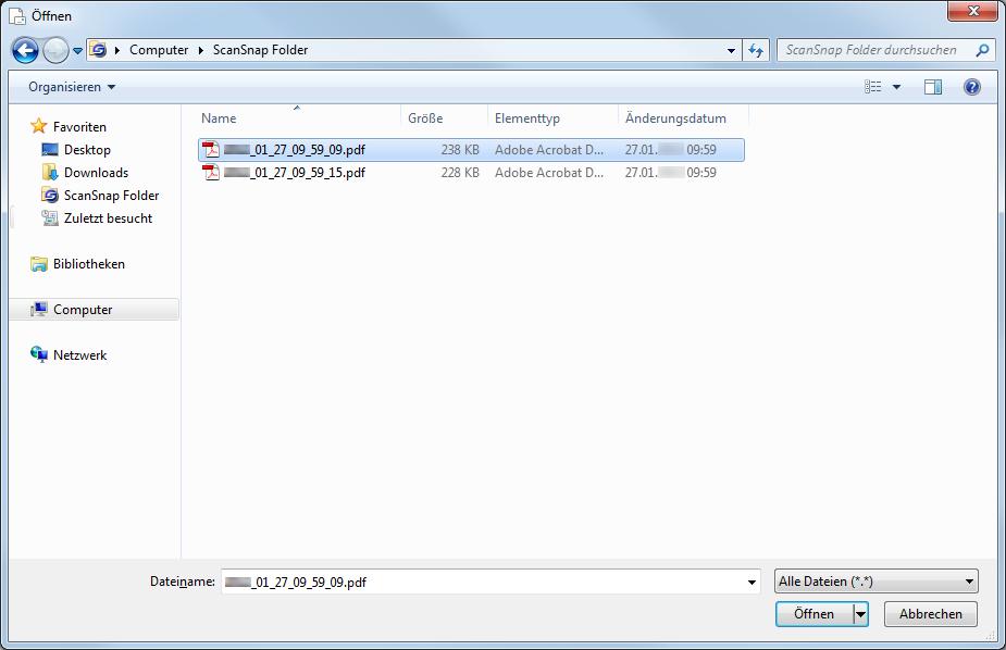 ScanSnap Folder Bedienung (für Windows Benutzer) 7. Klicken Sie auf die [Speichern] Schaltfläche.