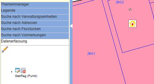 Datenerfassung Bemerkung : In das Feld Bemerkung kann ein freier Text eingetragen (z.b. Wohnhaus ) werden. Mit Sichern wird die Eingabe abgeschlossen.