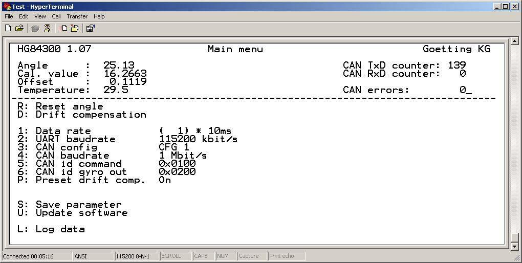 Software / Parametrierung 4.3 Wechsel in den Monitormodus Der Monitormodus wird über die serielle Schnittstelle RS232 abgewickelt.