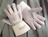 Montage/Rindleder Kernspaltleder Handschuh HYL2 weißer Canvas Schutzhandschuh aus Rindskernpaltleder natur, mit Baumwollstoff gefüttert, Doppelnähte, Länge 260, 9 cm Stulpe, Lederstärke ca.
