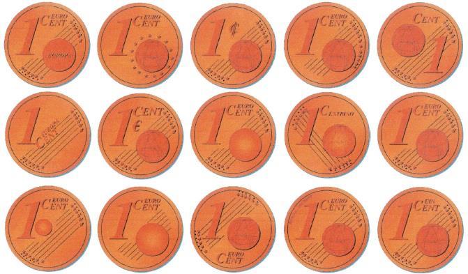 9.5 Vergessen Abb. 9.28 Testen Sie Ihr Erinnerungsvermögen. Welche dieser europäischen Centmünzen ist die richtige?