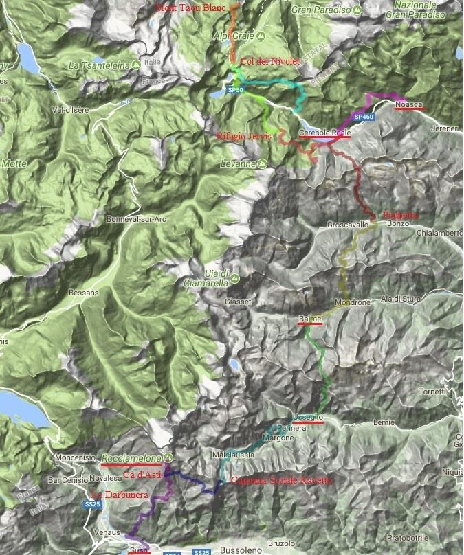 17.08. bis 30.08.2017 Grande Traversata delle Alpi V von Noasca nach Susa Die Anreise im 5.