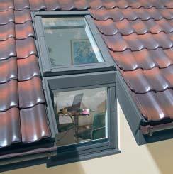 Knie-Eindeckrahmen EUV/B, EUV-L/B Der Eindeckrahmen EUV/B ermöglicht die Verbindung des Kniestock-Fensters mit Dachfenstern beliebiger Konstruktion.