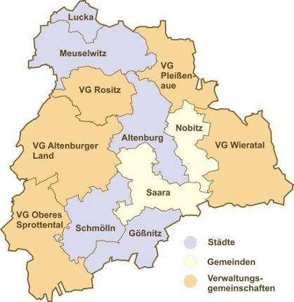 Städte Stadt Altenburg Stadt Gößnitz Stadt Lucka Stadt Meuselwitz Stadt Schmölln Gemeinden Gemeinde Nobitz