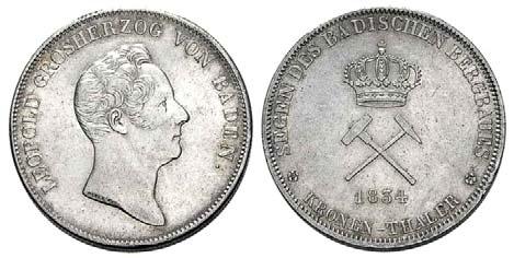 Auf den Münzen von 1830 bis 1852 ändert sich das Bild des Großherzogs nur geringfügig, es wurde zur ersten