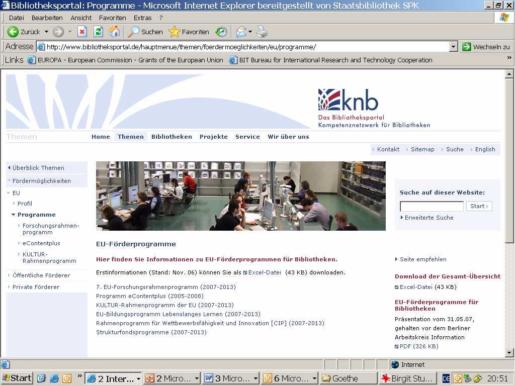 EU-Beratungsstelle für Bibliotheken im KNB Serviceangebot Alle