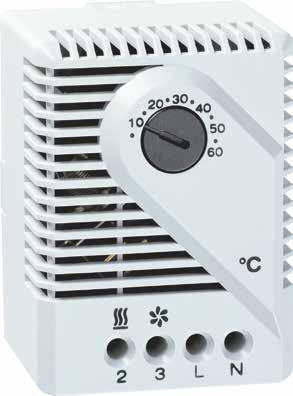 60 Schrankzubehör (483mm) Thermostate Thermostat verpackt im Karton Bezeichnung Artikelnummer Einstellbereich Betriebsspannung VE Einheit Thermostat FZK 011 BT-OZ-TH-FZK011 +10 bis 60 C Thermostat