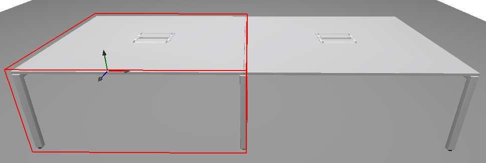 2. Konfiguration der einzelnen Tischelemente Um mit der detaillierteren Konfiguration der Planung fortzufahren, muss man einen einzelnen Tisch auswählen, so dass nur ein Tischelement rot umrahmt ist: