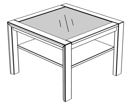 Couchtische mit Holzplatte untere Ablageplatte und Holzeinlage: Tischlerplatte furniert