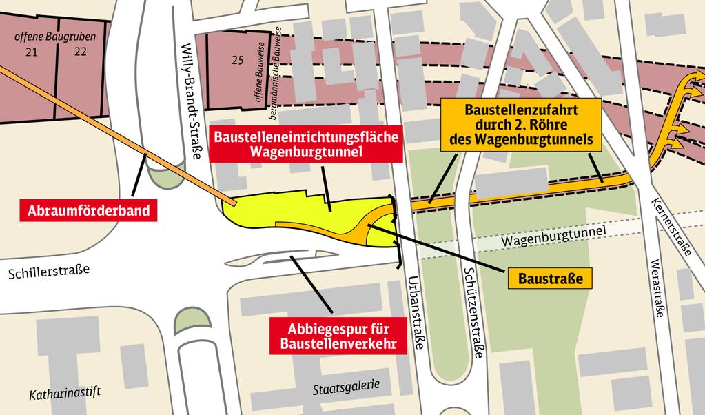 Bauablauf: Baulogistik im PFA 1.