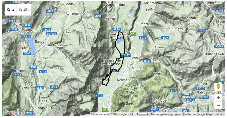 Genussradtour: Kalterersee Eine leichte Tour zum wärmsten See Südtirols Von Kurtatsch fahren wir über Brenntal, eine hervorragende Rotweinlage, nach Tramin, wo wir die Route Richtung Auer einschlagen.