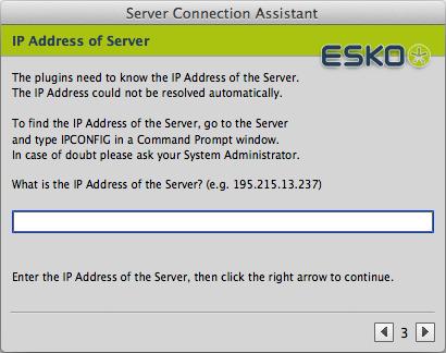 Adobe Illustrator Client 2 3. IP Adresse des DeskPack-Servers.