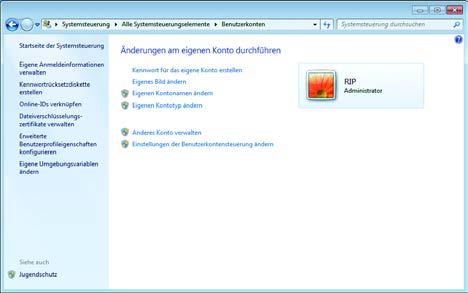 Für Windows 8 / Windows 7 / Vista 1 Doppelklicken [Benutzerkonten] in der [Systemsteuerung].