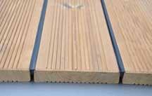 Nicht geeignet bei Holzarten mit starkem Quell- und Schwindverhalten! Material: NBR/PVC. Umgehend nach dem Verlegen eindrücken. Abstand zwischen den Dielen mindestens 5 mm.