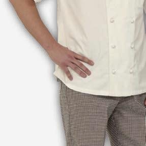 Chef s jacket short sleeve, double breasted with 6 buttons,