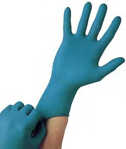 Schutzbekleidung 3 Nitril (blau / 24 cm lang) Material: Nitril, puderfrei, blau Keine Gefahr der Kontamination von Proben/Lebensmitteln mit Stärkepuder.