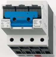 TYTAN T W TYTAN T 6 W SCHRACK-INFO 400V, 63A, 50kA, AC 22 B mit: thermischer Überwachung, Blinkmelder, unabhängige Handbetätigung Stecker - Reduzierfeder, AMP-Kabelschuhe für: D0 - Sicherungen 2.