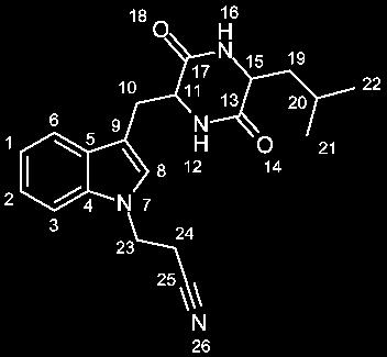 Experimenteller Teil 4 2 (3-(3-((5-Isobutyl-3,6-dioxopiperazin-2-yl)-methyl)-H-indol--yl)-propannitril).