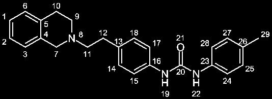 54 2 % (48 mg), creme-weißer Feststoff 0.80 (Kieselgel, MeOH, % TEA) EA: ber.: C, 73.; H, 6.59; N, 9.47 ber. * H2O: C, 70.26; H, 6.77; N, 9.0 gef.: C, 70.9; H, 6.64; N, 9.