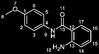 Experimenteller Teil 205 6 (2-Amino-N-[4-Methoxyphenyl]-benzamid).4 mmol (3.0 g) [N-4-Methoxyphenyl]-2-nitrobenzamid 03 wurden nach AAV6 umgesetzt. Summenformel: C4H4N2O2 242.27 99 % (2.