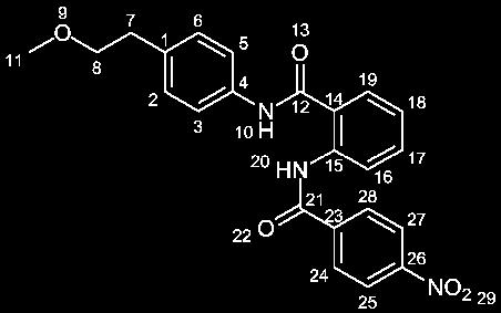 Experimenteller Teil 2 Summenformel: EA: C24H2N3O6 447.44 67% (20 mg), hellgelber Feststoff 0.74 (Kieselgel, EtOAc/Petrolether (:)) ber.: C, 64.42; H, 4.73; N, 9.39 ber. * 0.5 H2O: C, 63.5; H, 4.
