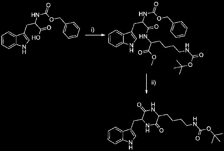 Projekt A: Synthese neuartiger Tryprostatin-Analoga 27 7 8 9 Abbildung 9: Syntheseschema für TPA-Analoga mit säurelabilen Substituenten: i) Aminosäuremethylester-HCl, CDI, THF; RT ii) Abspaltung der