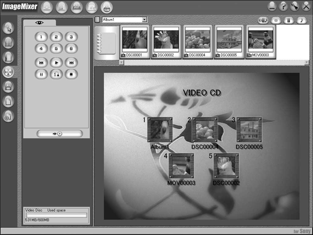 Erstellen einer Video-CD mit ImageMixer Sie haben die Möglichkeit, unter Verwendung von ImageMixer Ver.1.5 for Sony eine Video-CD zu erstellen.