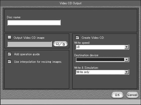 Anwendungssoftware für Video-CDs angezeigt werden. a Starten Sie ImageMixer. b Klicken Sie auf. Die Modus zur Erstellung einer Video- CD wird aktiviert.