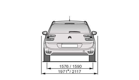 ABMESSUNGEN NEUER GRAND C4 PICASSO Maße in mm * Breite des Fahrzeugs, wenn Außenspiegel angeklappt.