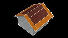Simulierte Darstellung anhand von 3 Gebäuden. Windsogsicherung beim Satteldach. Das Regelwerk geht von einer im Schnitt deutlich gestiegenen Windlast aus.