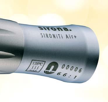 SIRONiTi Air + Robust und langlebig! Die patentierte, vergoldete Magnet - kupplung macht s möglich. Immer eine saubere Lösung! Im Autoklaven bei bis zu 135 C einwandfrei sterilisierbar.