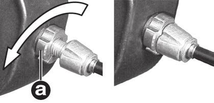 Weg des Bremshebels Verstellschraube (4) mit Gabelschlüssel festhalten und Kontermutter (3) des Verstellelementes zur Gewindehülse (5) festdrehen.